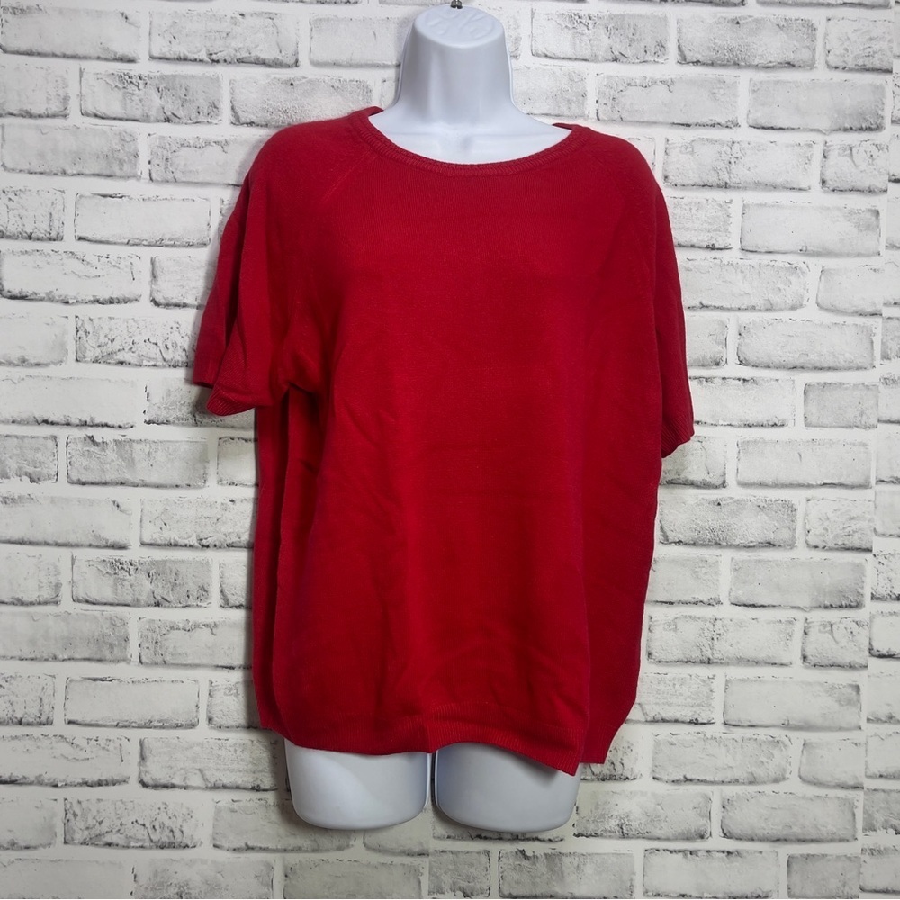 Mercer Street Studio Red Short Sleeve Sweater Extra Large